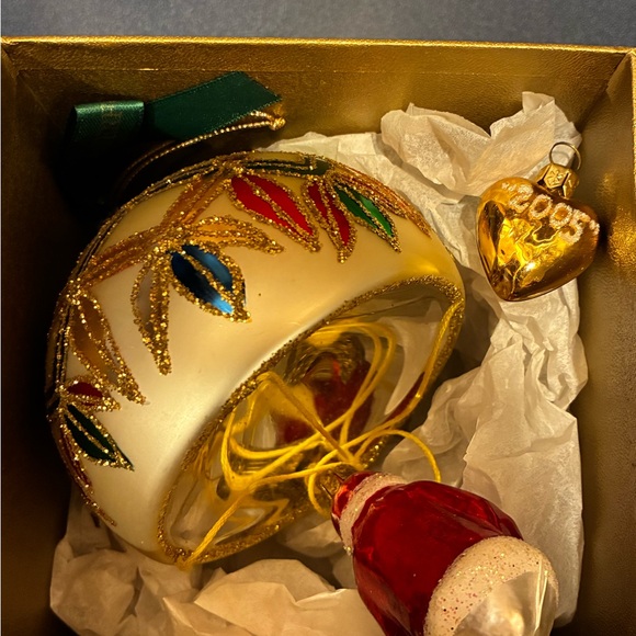 Waterford Santa Ornament with Gold and Multicolor Accents - Picture 3 of 3